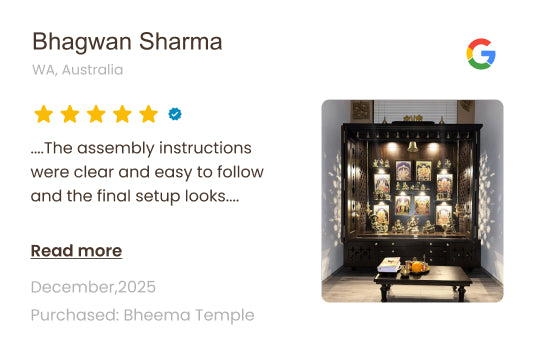 Product review for a Bheema Temple with a five-star rating and positive comments.