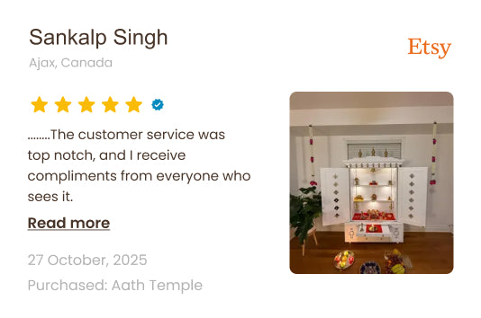 Etsy seller profile with a five-star rating and a photo of a decorated room.