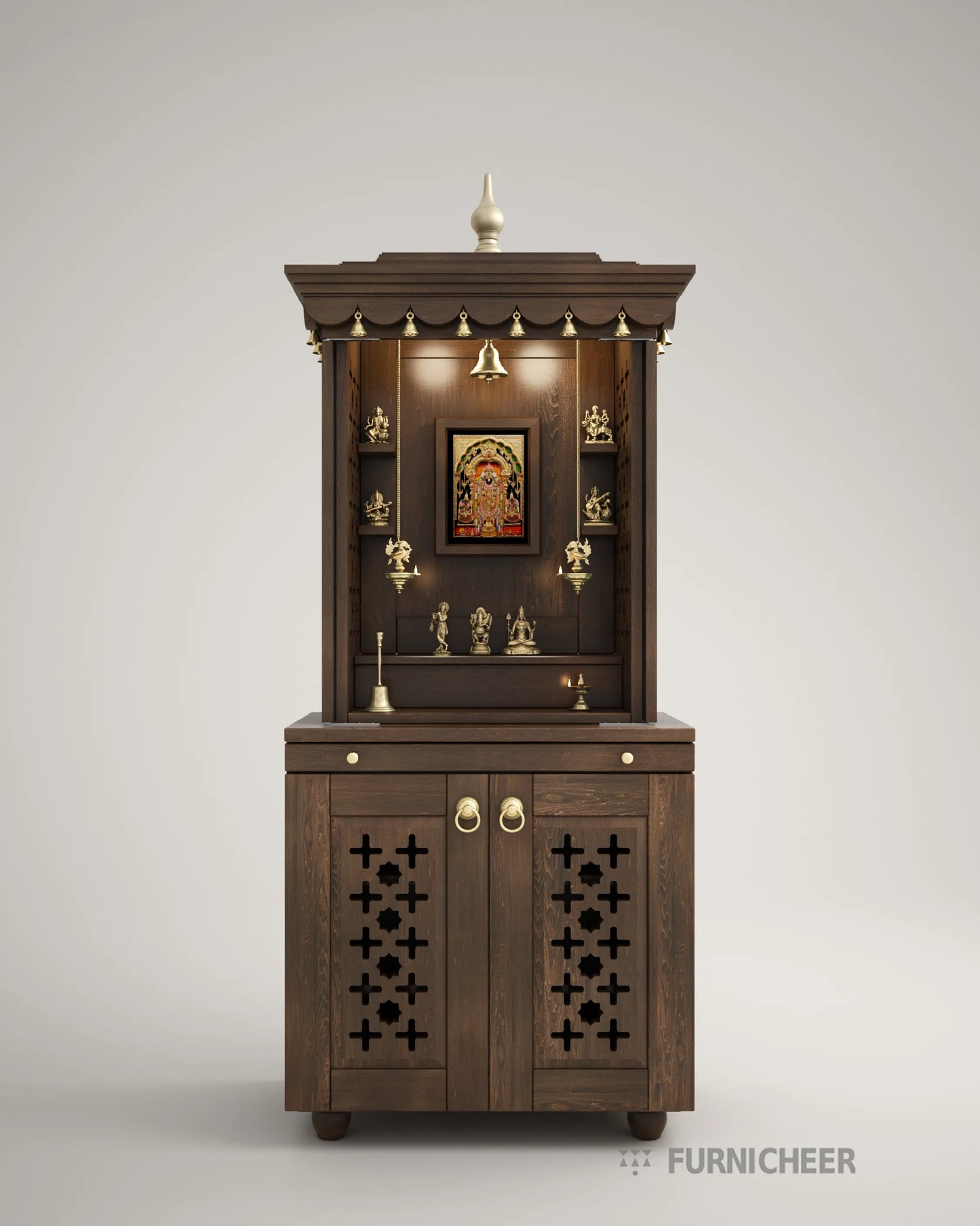 Free Standing Pooja Mandir with Door 