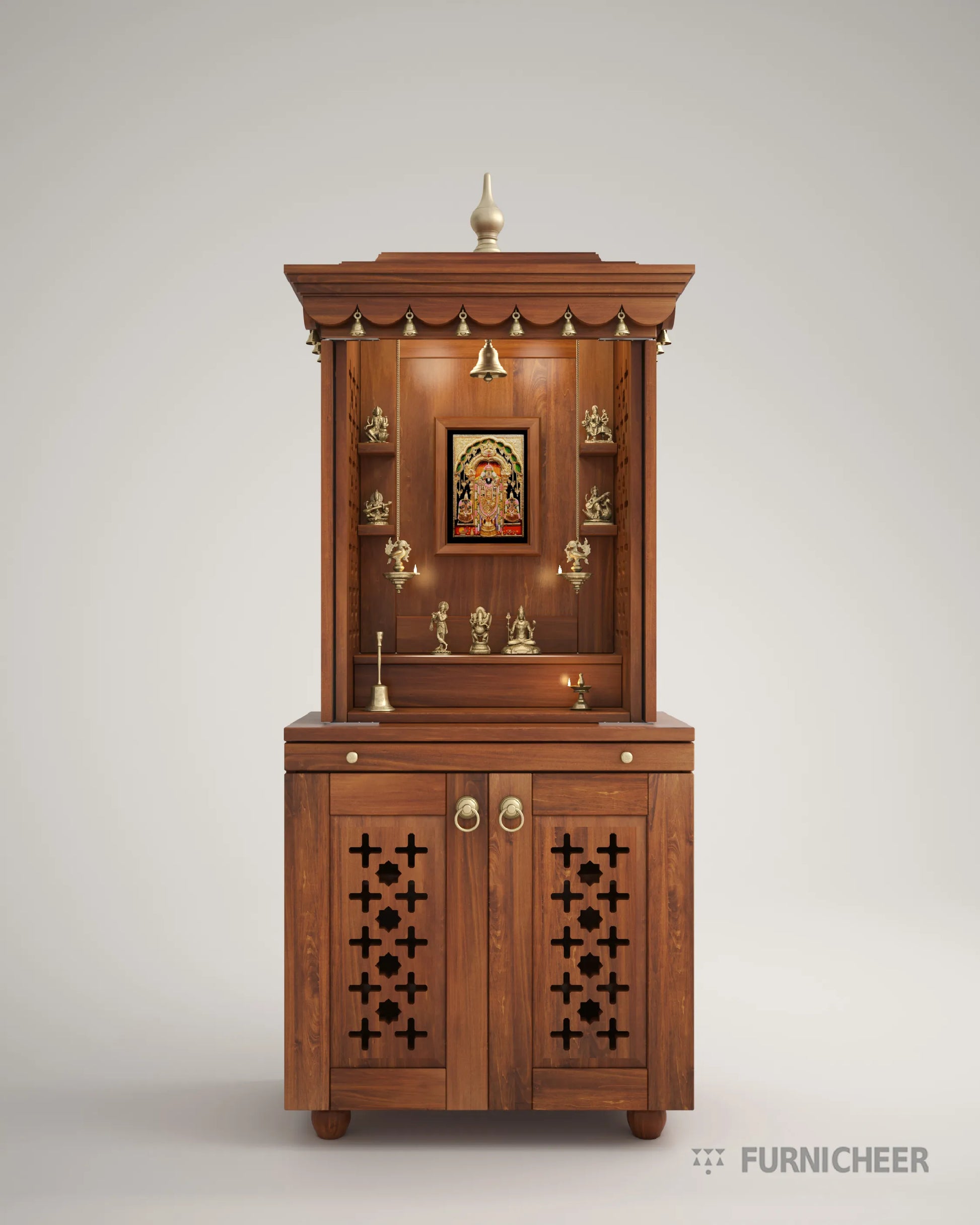 Free Standing Pooja Mandir with Door 