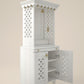 GAURYA - Beautiful Free Standing Puja Mandapam with Brass Accents & Storage Unit