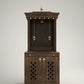Handcrafted Pooja Mandir with Door in Spice Brown