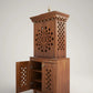 Home Prayer Mandir with Door in Cherry Brown