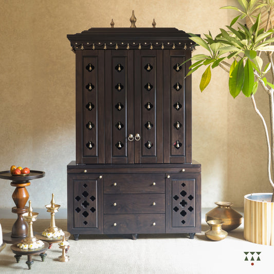 Lambodara | Spacious Wooden Home Mandir