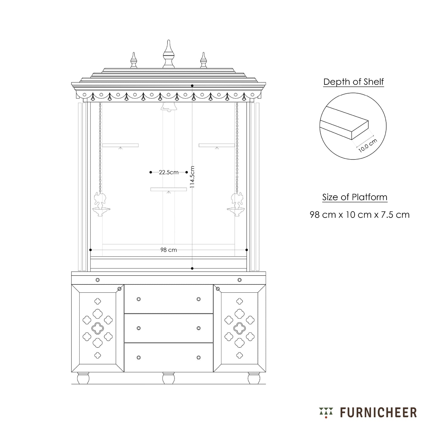 Lambodara | Spacious Wooden Home Mandir