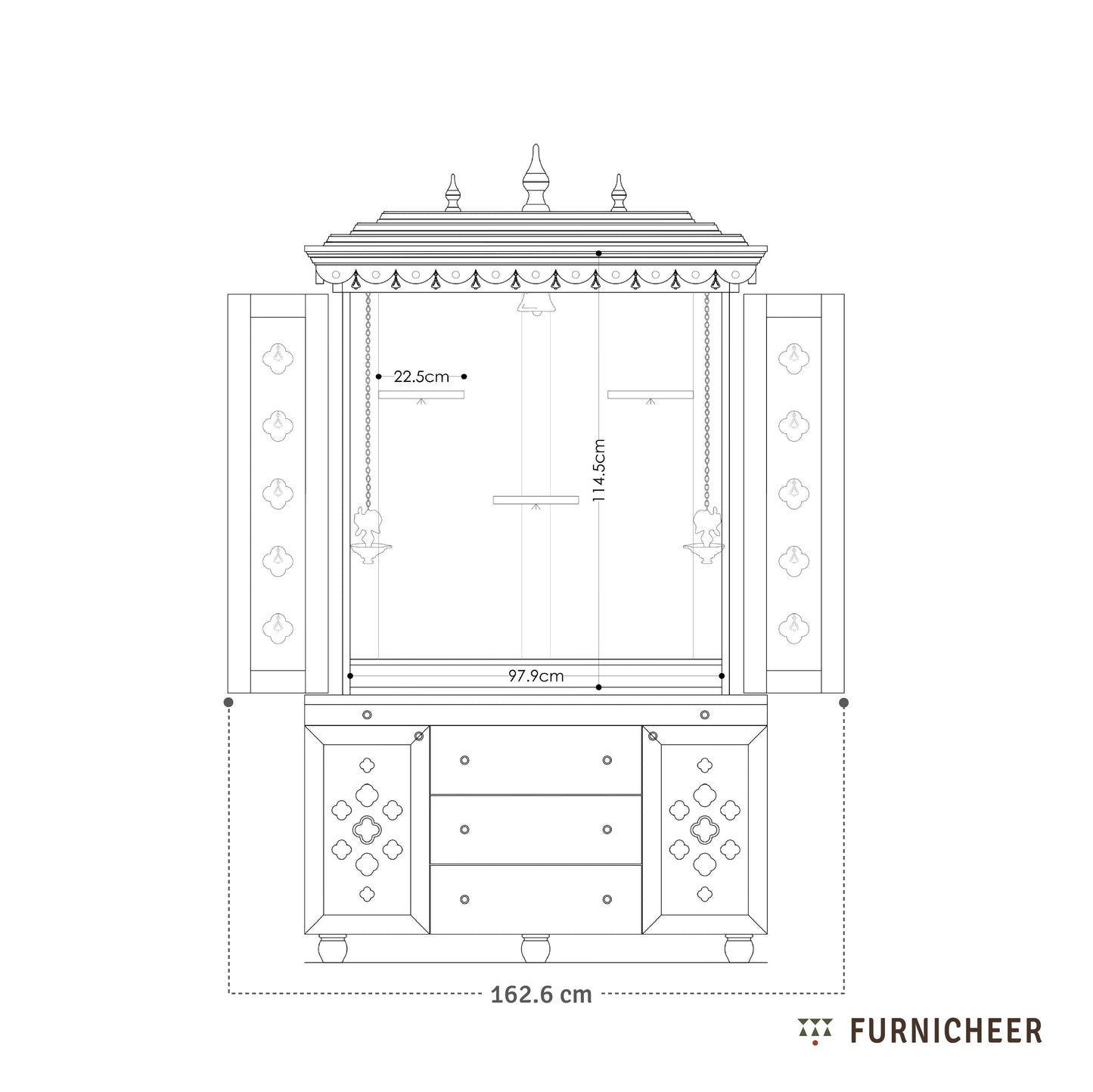 Lambodara | Spacious Wooden Home Mandir