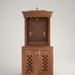Luxury Pooja Mandir with Door in Cherry Brown