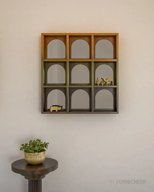 Contemporary Wood Arch Wall Mirror 