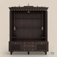 MAHESHAYA -Traditional Indian wooden Hindu temple for home | Large handcrafted pooja mandir with gold accents perfect for rituals