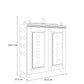 OJAS - Sustainable Solid Wood Table Mount Pooja Mandir for Home with Door with A Slide-Out Tray and Enhanced with Pure Brass Knobs & Bells