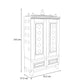 OMKARA - Solid Wood Handcrafted Free-Standing Temple for Home with Door in Walnut Brown PU Finish Accessorized with Brass Bells & Brass Lamps