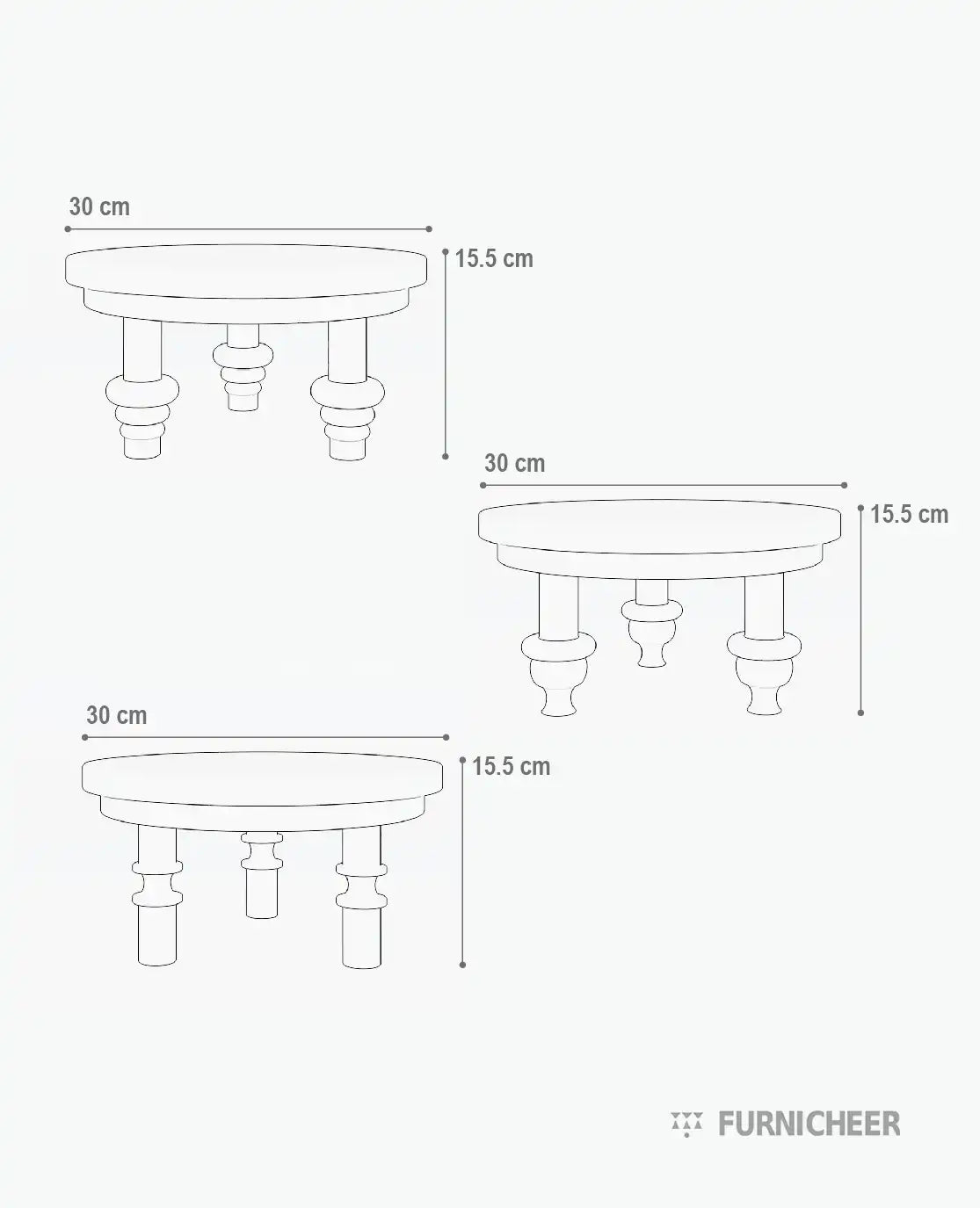 Low Rise Plant Small Stool Table Size Diagram