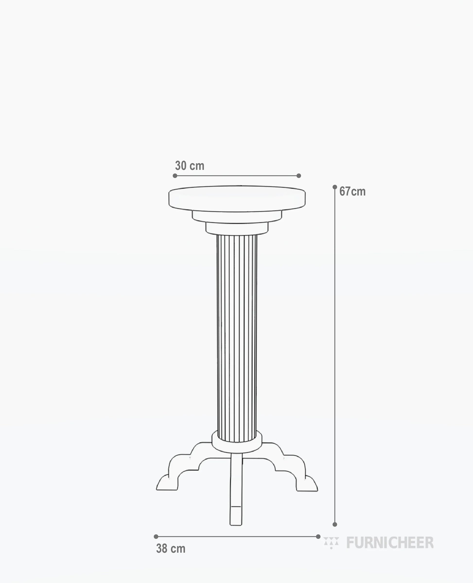 Sleek Plant Stand for Indoor Plants Size Diagram