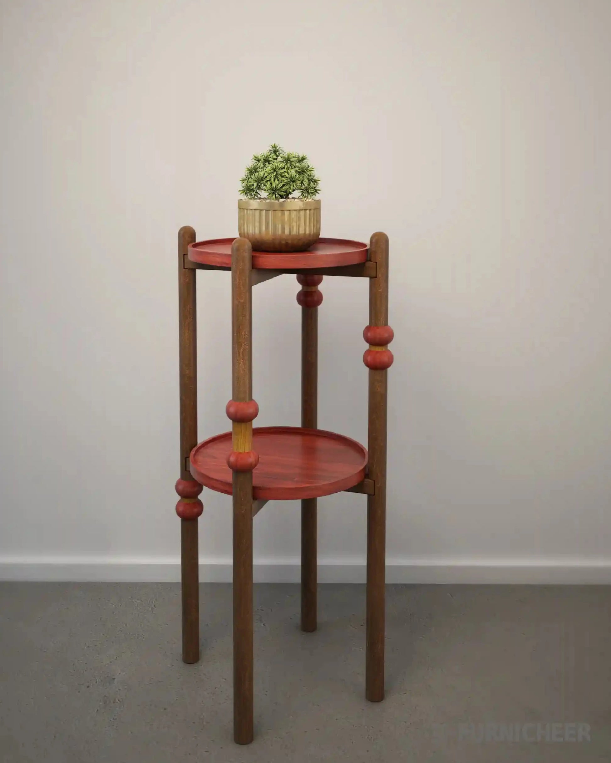 Solid Wood Tall Planter Stool Stand