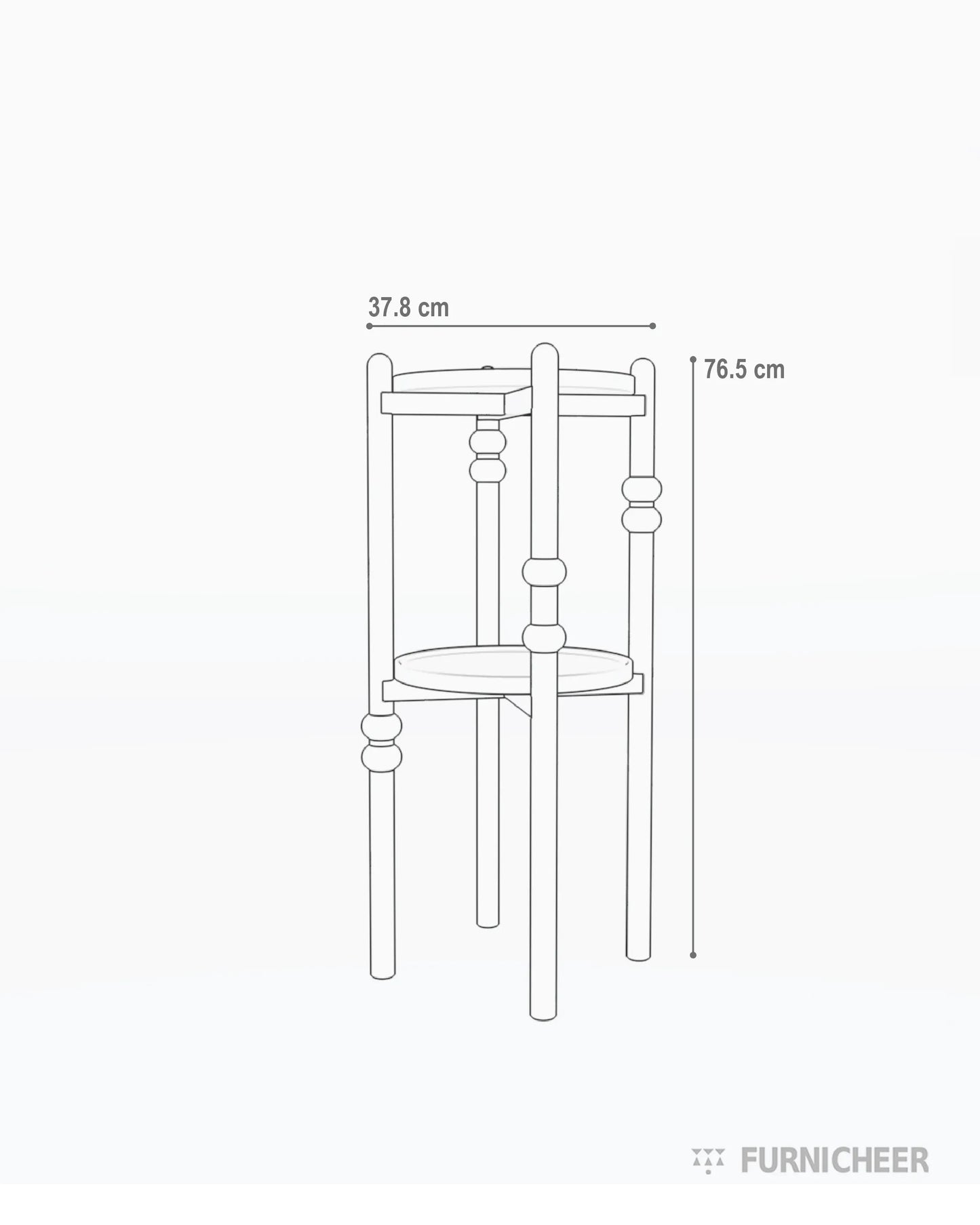 Solid Wood Tall Planter Stool Stand Size Diagram