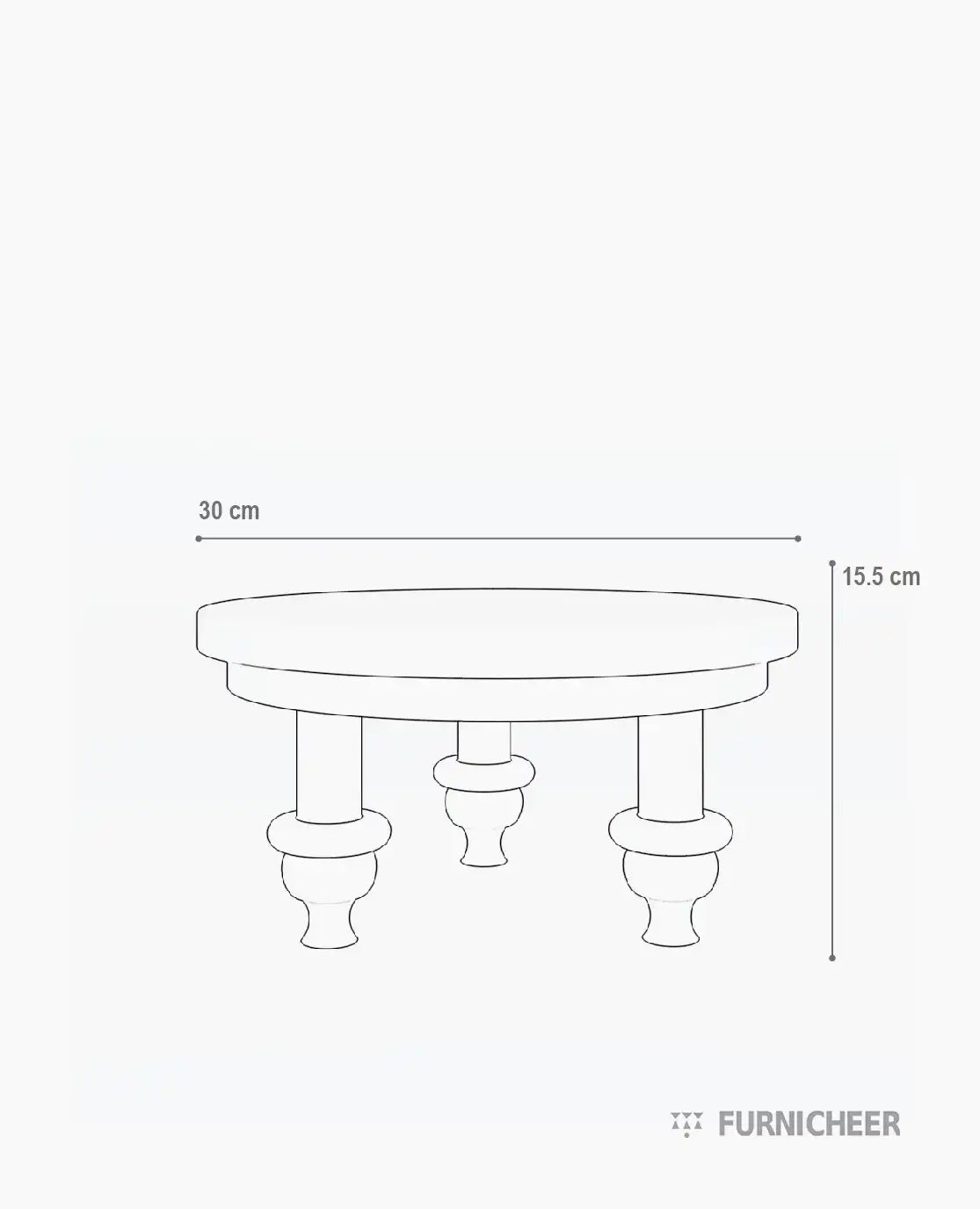 Wood Planter Stool for Indoor Plants Size Diagram