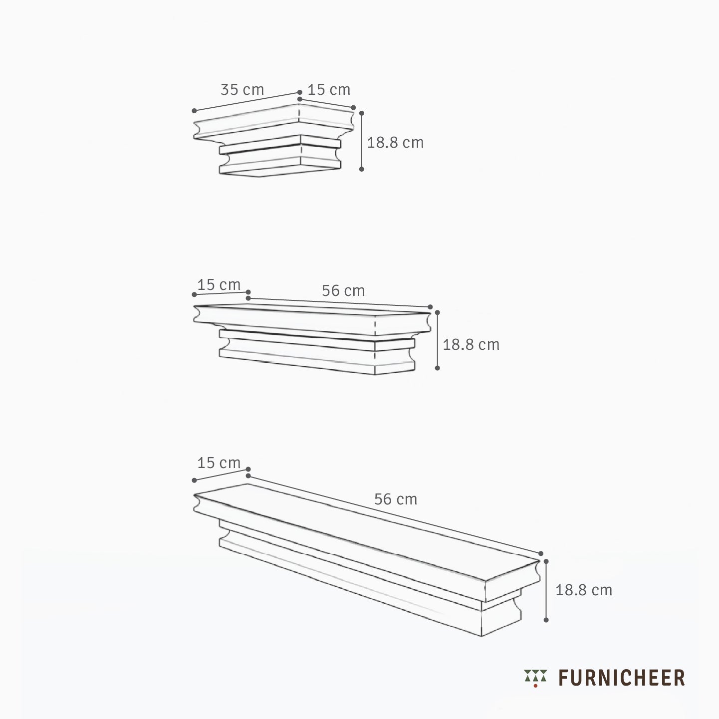 Riya Shelves - Set of 3