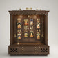 BHEEMA - Beautifully Crafted Free-Standing Puja Temple with Door, Tray, Storage and Pure Brass Accents