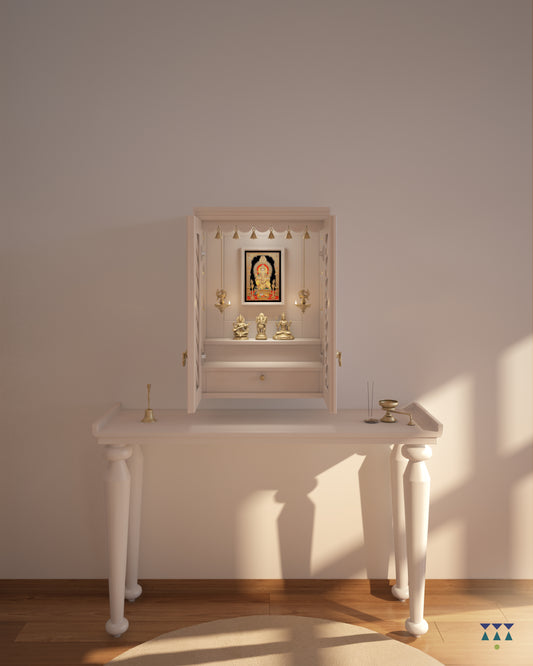 NANDANA - Puja Mandayam For Home With Brass Accents