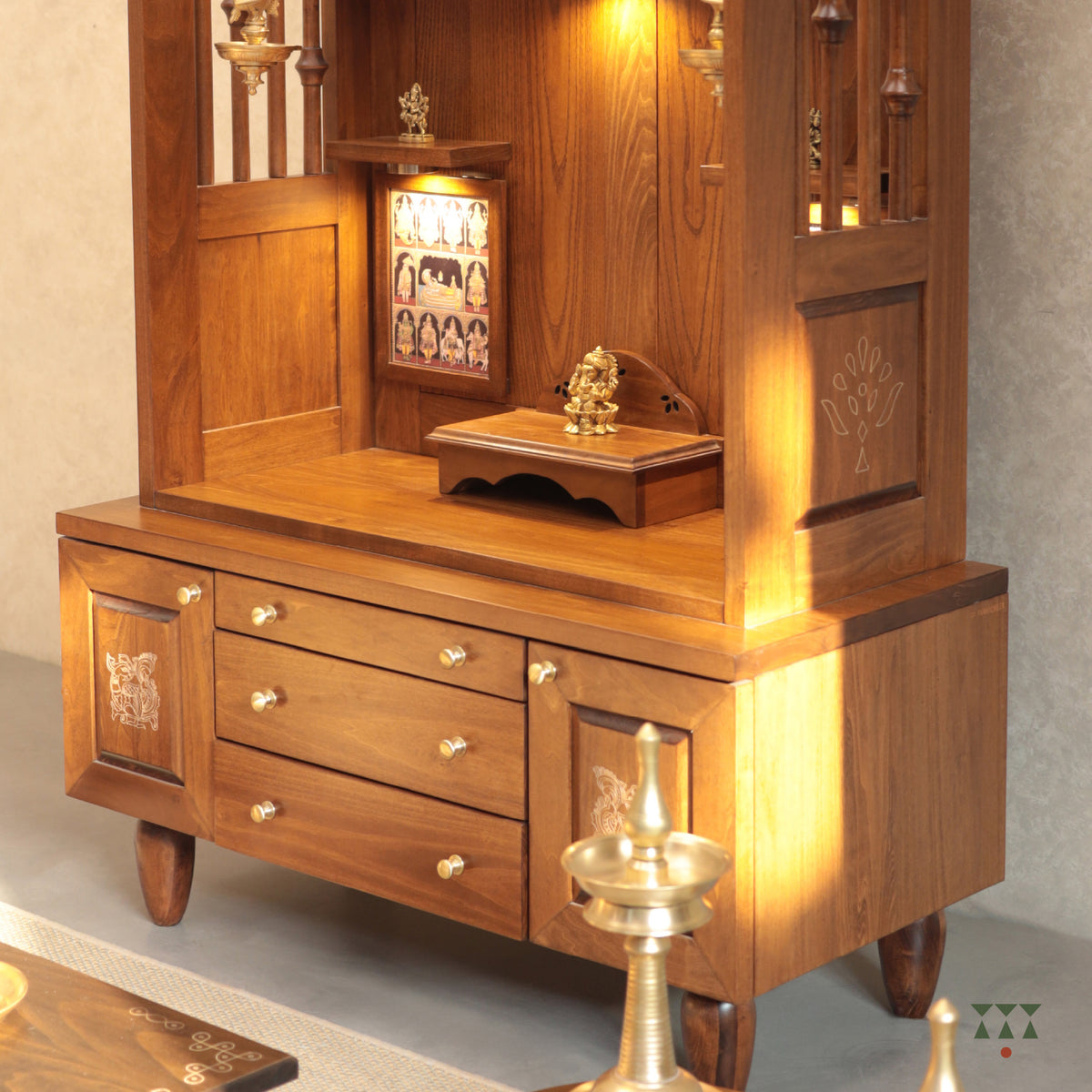 Tarun Bhimaksa | Solid Wood Pooja Mandir