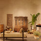 The Soul Nook - Pooja room with traditional mandap and accent furniture | Handcrafted Solidwood Puja mandir | Indian Prayer temple for home