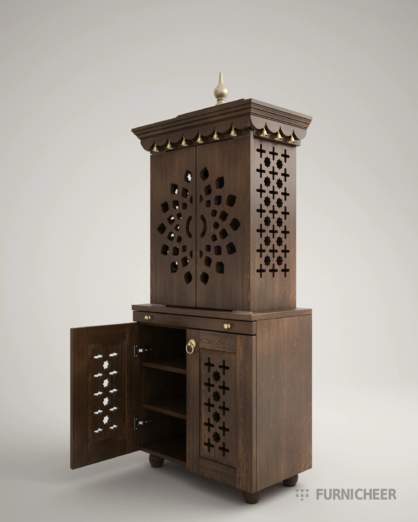Traditional Hindu Pooja Cabinet for Home