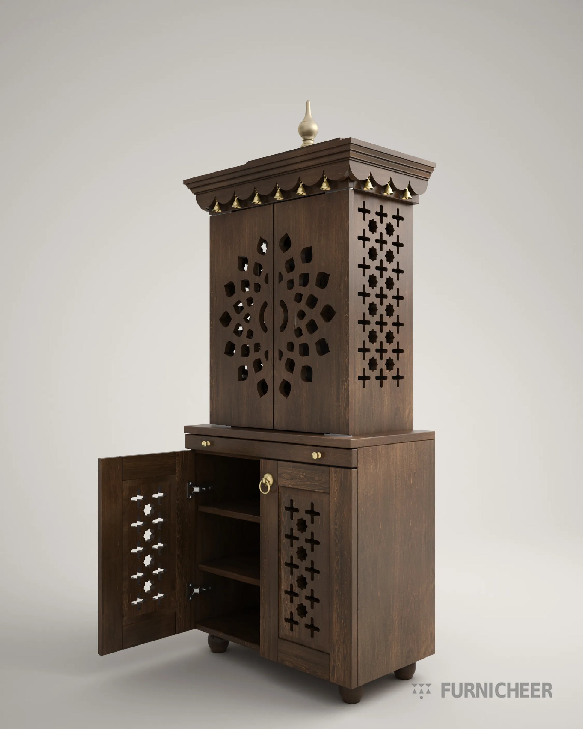 Traditional Hindu Pooja Cabinet for Home