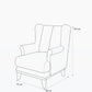 Stylish Wing Accent Chair in Premium Fabric Size Diagram
