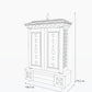 Wooden Floor Standing Pooja Temple Size Diagram