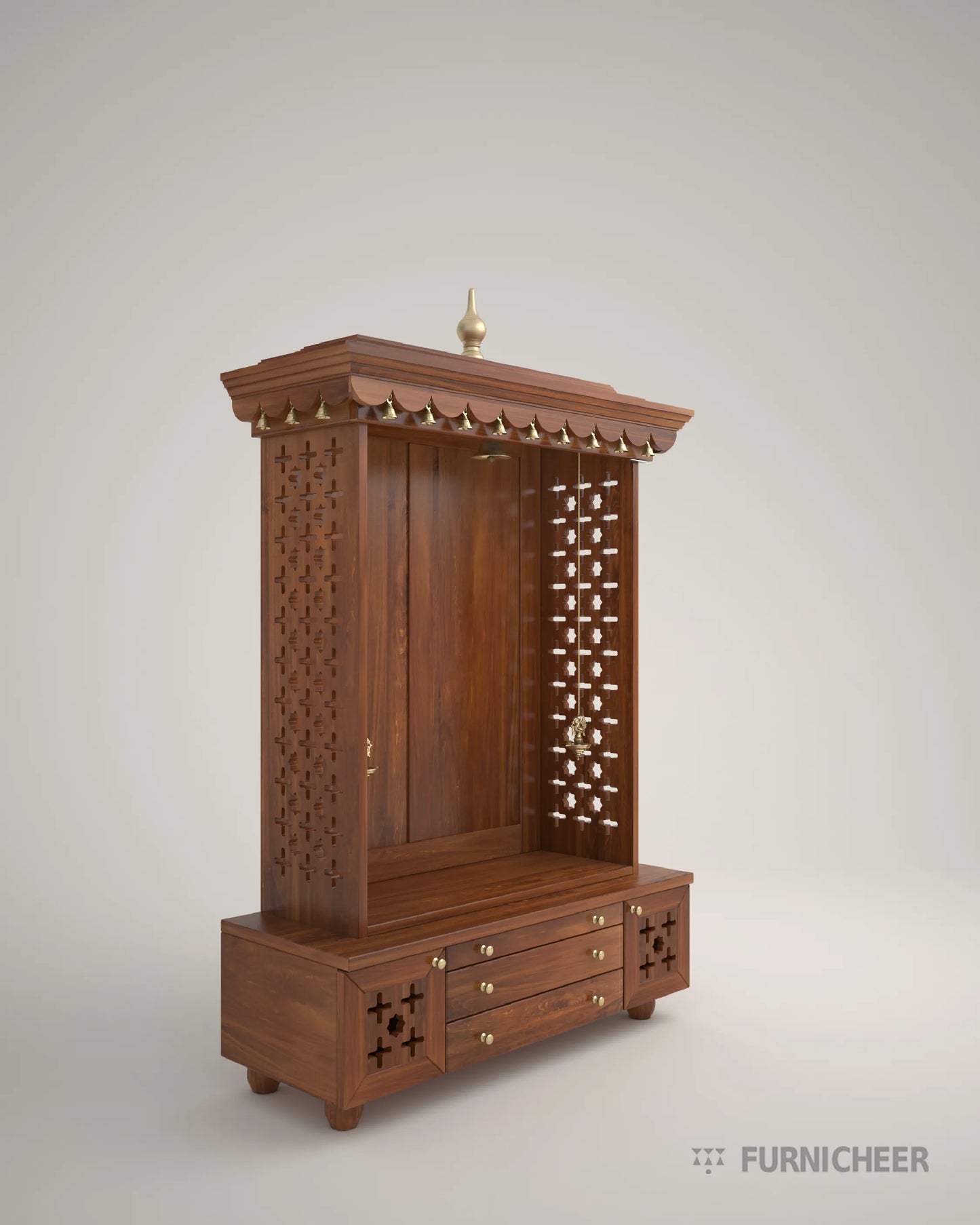 Solid Wood Indian Style Mandapam with Drawer 