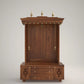 Brown PU Finish Solid Wood Puja Mandir for Home 