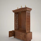 Brown PU Finish Wooden Pooja Temple for Home 