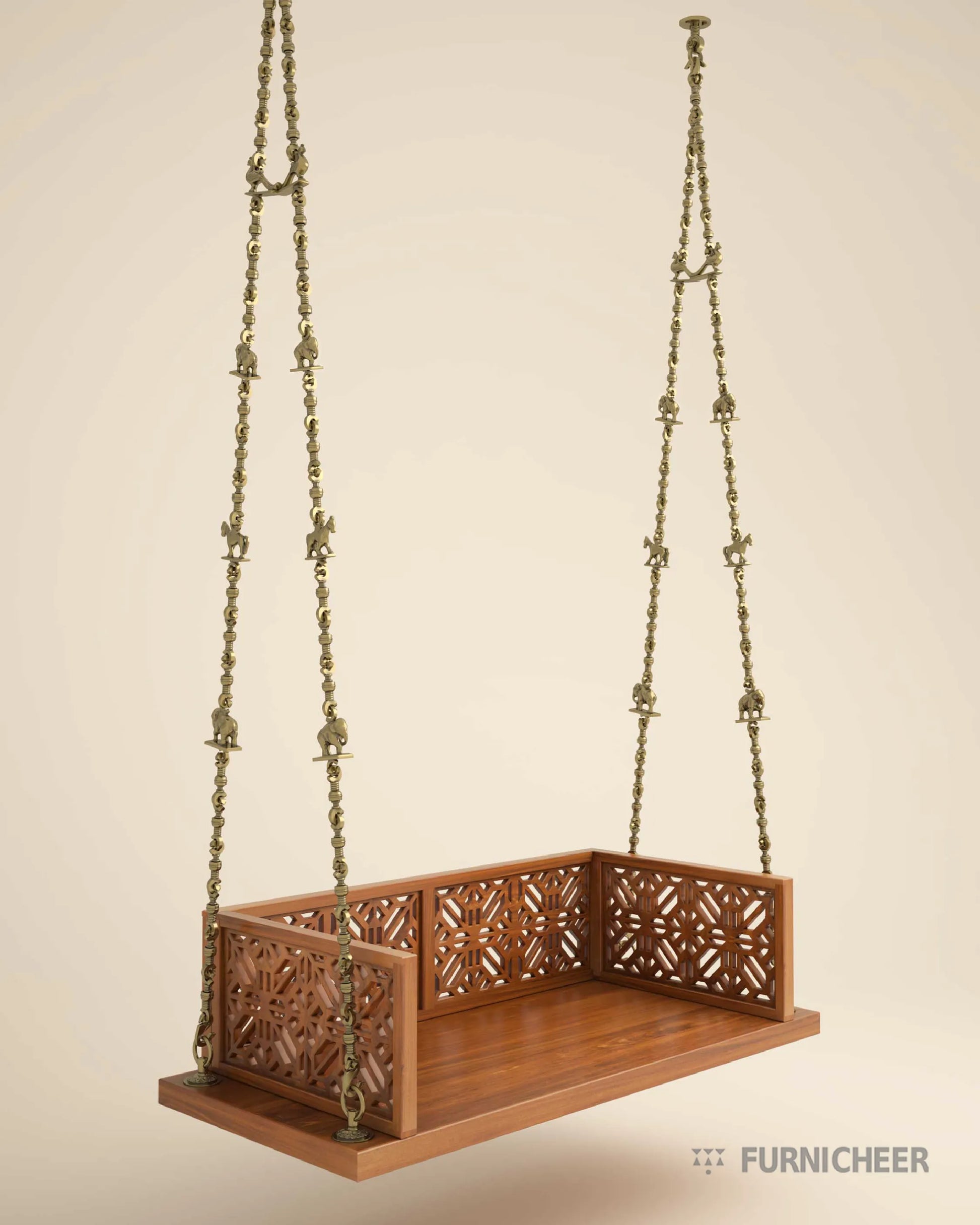 Rustic Wooden Swing Bench Jhula for luxury house
