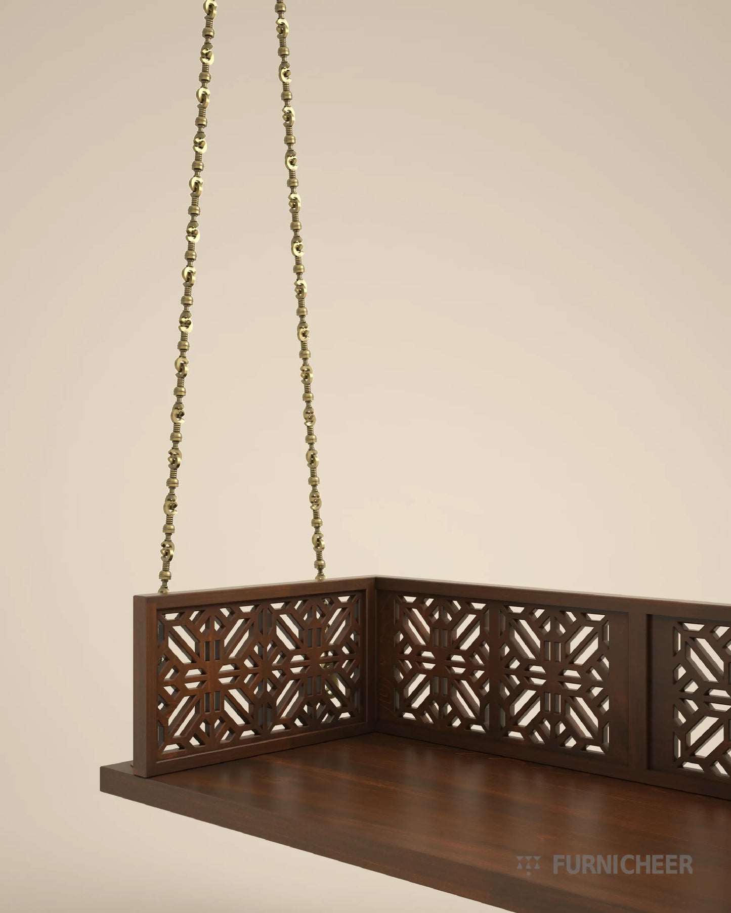 Wooden Walnut Color Jhula Swing for home decor