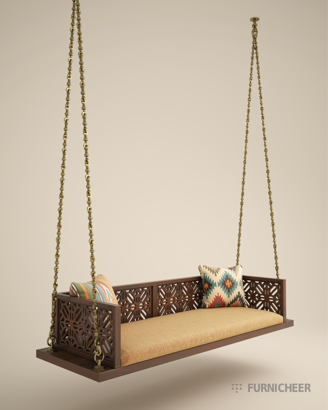 Durable wooden swing jhula for home decor 