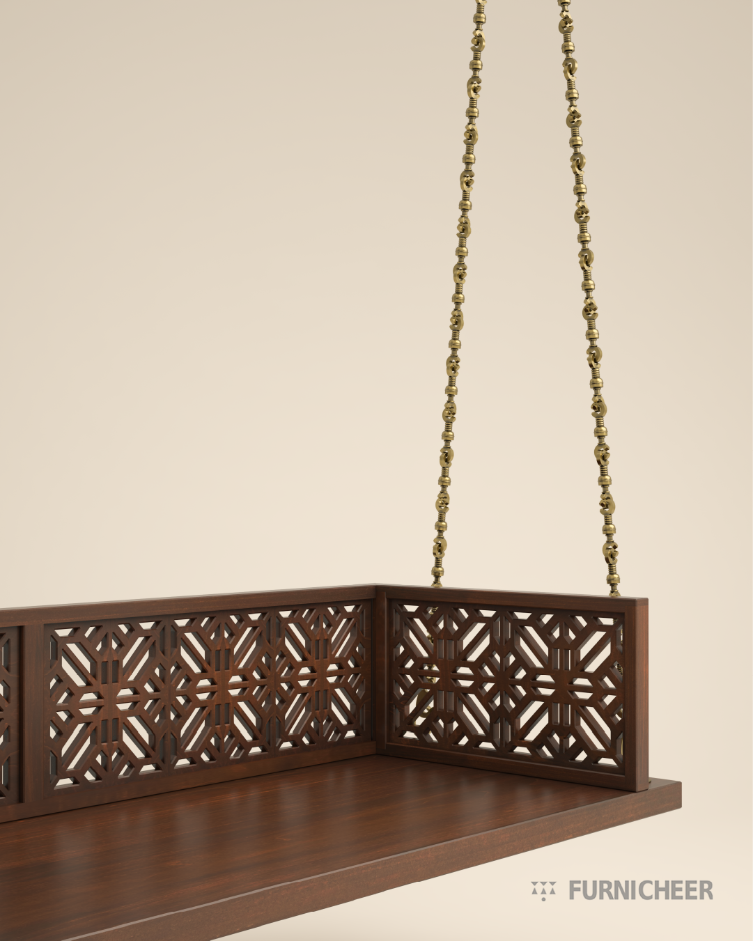 Heavy-duty wood swing jhula for hallways