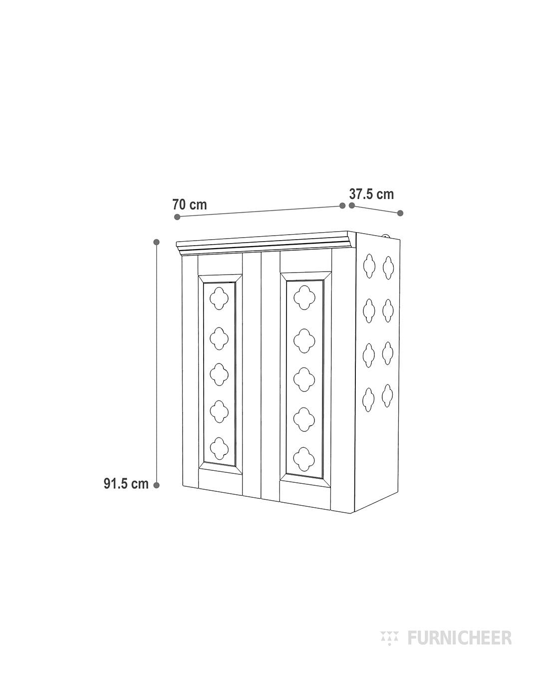 Brown Mandir for Puja and Prayer Room size diagram
