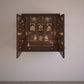 solid wooden puja mandir with bells accents