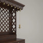 Pooja mandir with shutter in solid wood finish