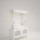 Decorative white PU pooja mandir with lights