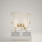 White PU finish pooja mandir with lamps for home