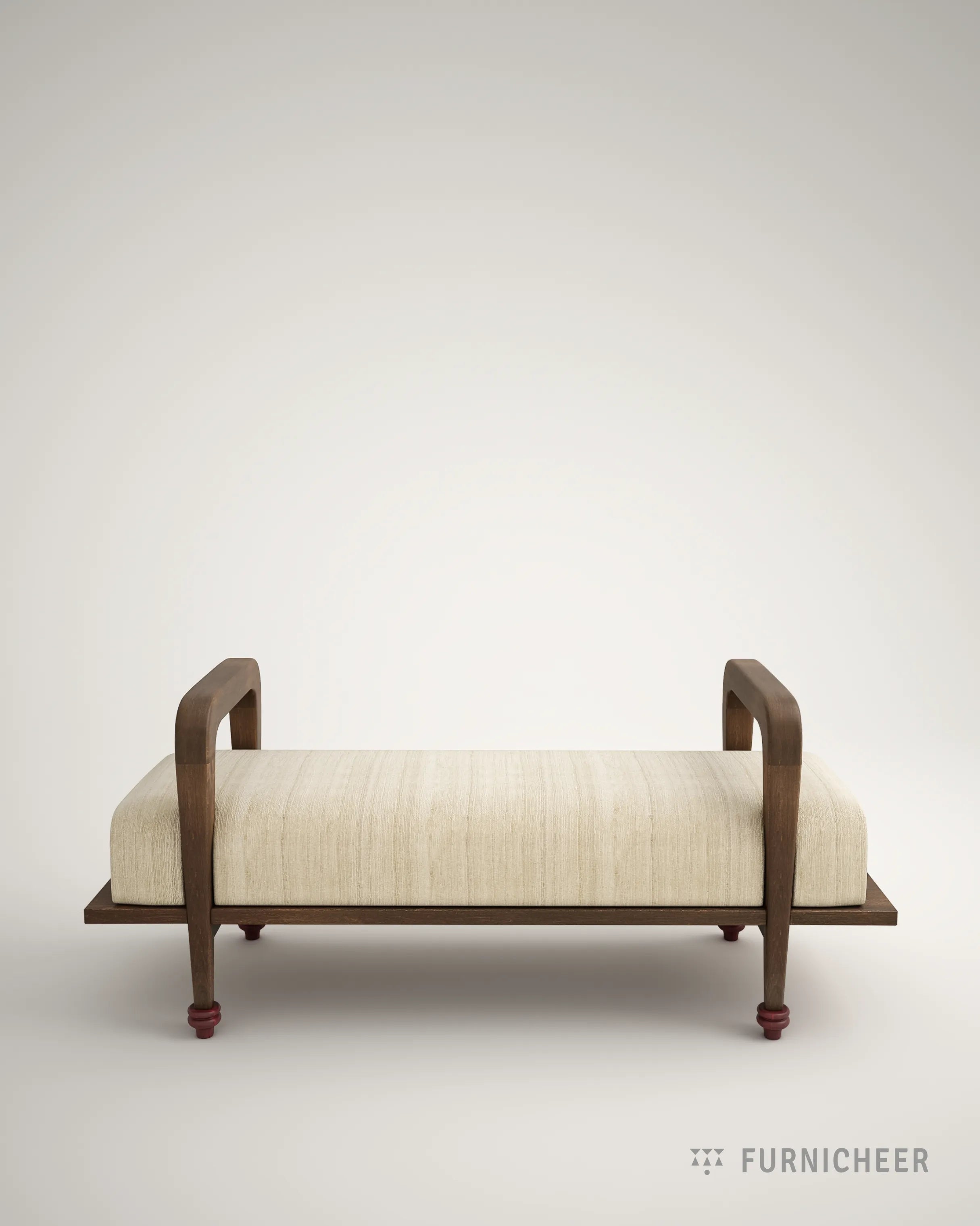 Luxury Upholstered Accent Bench in Silk Fabric