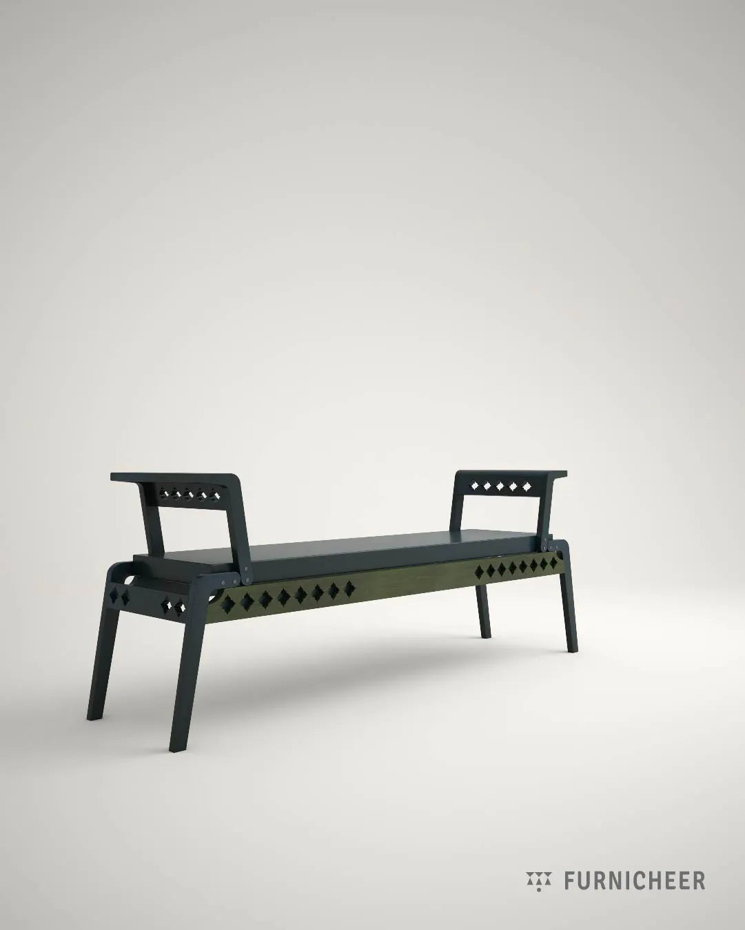 Solid Wooden Latt Bench for Home Decor