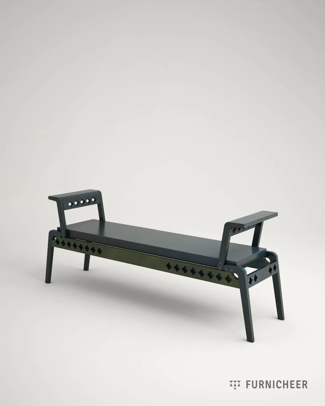 Solid Wooden Latt Upholstered  Bench for Hallways