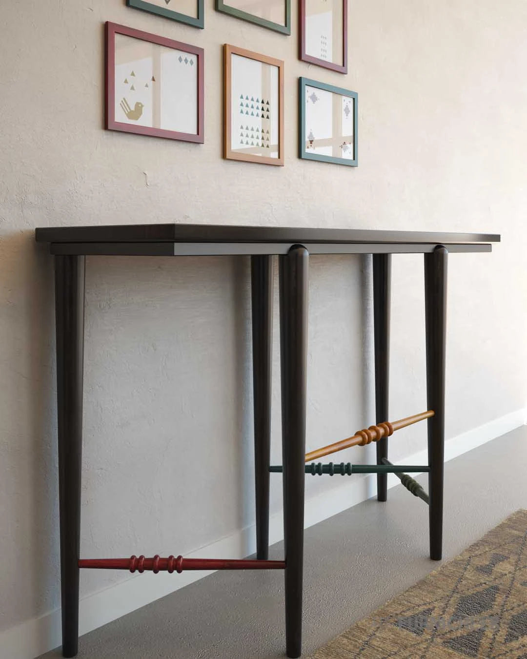 Solid Tulip Wood Console Table for Hallway