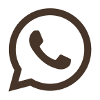 Whatsapp icon in brown outline on a white background
