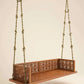 ANANTA - Indian Jhula in Walnut Finished Solid Wood & Brass Chain Links with small animal motifs