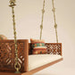 ANANTA - Indian Jhula in Walnut Finished Solid Wood & Brass Chain Links with small animal motifs