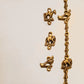 ANANTA - Indian Jhula in Walnut Finished Solid Wood & Brass Chain Links with small animal motifs