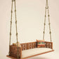 ANANTA - Indian Jhula in Walnut Finished Solid Wood & Brass Chain Links with small animal motifs